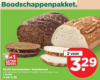 Aanbiedingen Plus korenlanders vloerbrood - Huismerk - Plus - Geldig van 19/11/2017 tot 25/11/2017 bij Plus