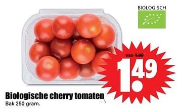 Aanbiedingen Biologische cherry tomaten - Huismerk - Dirk - Geldig van 19/11/2017 tot 25/11/2017 bij Lekker Doen
