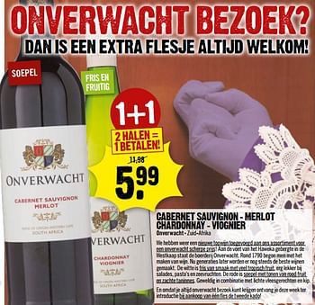 Aanbiedingen Cabernet sauvignon - merlot chardonnay - viognier - Rode wijnen - Geldig van 20/11/2017 tot 25/11/2017 bij Dirk III