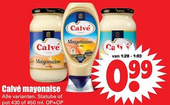 Aanbiedingen Calvé mayonaise - Calve - Geldig van 19/11/2017 tot 25/11/2017 bij Lekker Doen
