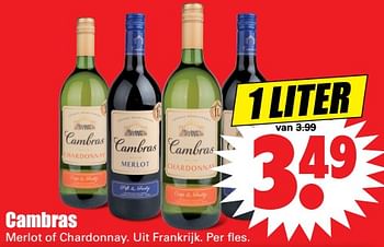 Aanbiedingen Cambras merlot of chardonnay - Rode wijnen - Geldig van 19/11/2017 tot 25/11/2017 bij Lekker Doen