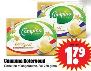 Aanbiedingen Campina botergoud - Campina - Geldig van 19/11/2017 tot 25/11/2017 bij Lekker Doen