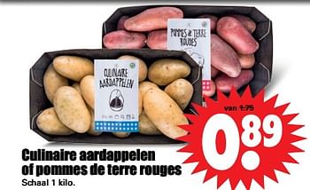 Aanbiedingen Culinaire aardappelen of pommes de terre rouges - Huismerk - Dirk - Geldig van 19/11/2017 tot 25/11/2017 bij Lekker Doen