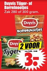 Aanbiedingen Duyvis tijger- of borrelnootjes - Duyvis - Geldig van 19/11/2017 tot 25/11/2017 bij Lekker Doen