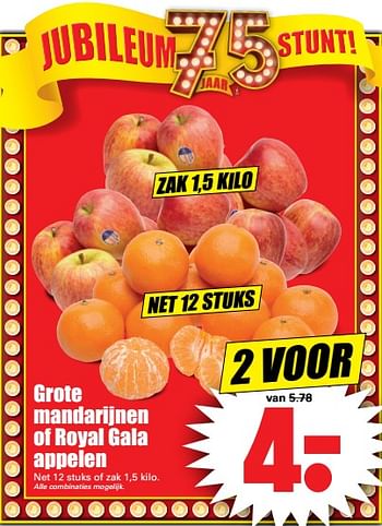 Aanbiedingen Grote mandarijnen of royal gala appelen - Gala - Geldig van 19/11/2017 tot 25/11/2017 bij Lekker Doen
