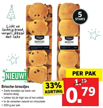 Aanbiedingen Brioche-broodjes - Delicieux - Geldig van 20/11/2017 tot 26/11/2017 bij Lidl