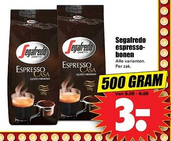 Aanbiedingen Segafredo espressobonen - Segafredo - Geldig van 19/11/2017 tot 25/11/2017 bij Lekker Doen