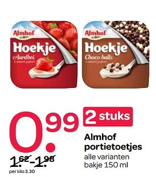 Aanbiedingen Almhof portietoetjes - Almhof - Geldig van 16/11/2017 tot 29/11/2017 bij Spar