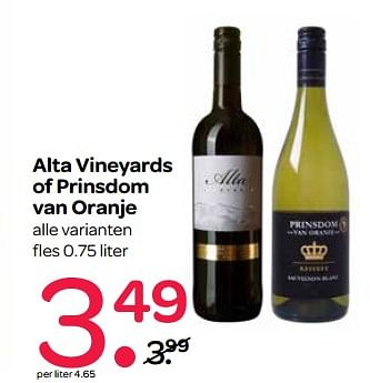 Aanbiedingen Alta vineyards of prinsdom van oranje - Rode wijnen - Geldig van 16/11/2017 tot 29/11/2017 bij Spar