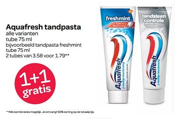 Aanbiedingen Aquafresh tandpasta tandpasta freshmint - Aquafresh - Geldig van 16/11/2017 tot 29/11/2017 bij Spar
