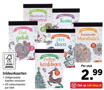 Aanbiedingen Inkleurkaarten - Huismerk - Lidl - Geldig van 20/11/2017 tot 26/11/2017 bij Lidl