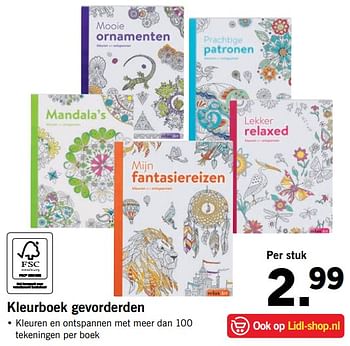 Aanbiedingen Kleurboek gevorderden - Huismerk - Lidl - Geldig van 20/11/2017 tot 26/11/2017 bij Lidl