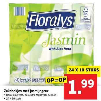 Aanbiedingen Zakdoekjes met jasmijngeur - Floralys - Geldig van 20/11/2017 tot 26/11/2017 bij Lidl