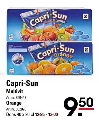 Aanbiedingen Capri-sun multivit - Capri-Sun - Geldig van 16/11/2017 tot 04/12/2017 bij Sligro