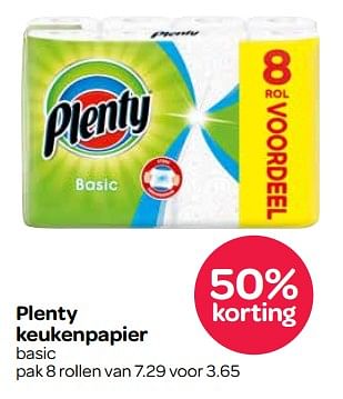 Aanbiedingen Plenty keukenpapier basic - Plenty - Geldig van 16/11/2017 tot 29/11/2017 bij Spar