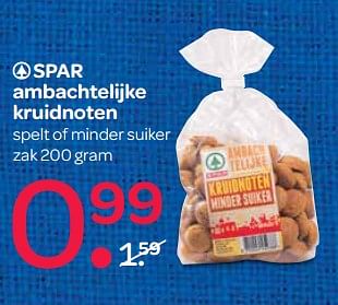 Aanbiedingen Spar ambachtelijke kruidnoten - Spar - Geldig van 16/11/2017 tot 29/11/2017 bij Spar