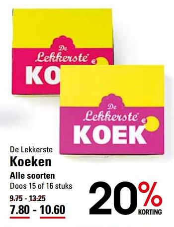 Aanbiedingen De lekkerste koeken - De Lekkerste - Geldig van 16/11/2017 tot 04/12/2017 bij Sligro