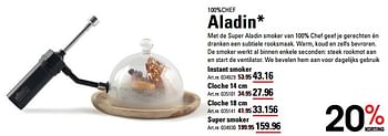 Aanbiedingen 100%chef aladin instant smoker - 100%Chef - Geldig van 16/11/2017 tot 04/12/2017 bij Sligro