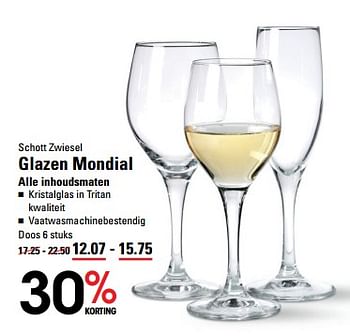 Aanbiedingen Schott zwiesel glazen mondial - Schott Zwiesel - Geldig van 16/11/2017 tot 04/12/2017 bij Sligro