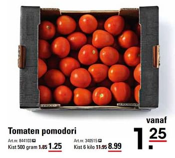 Aanbiedingen Tomaten pomodori - Huismerk - Sligro - Geldig van 16/11/2017 tot 04/12/2017 bij Sligro