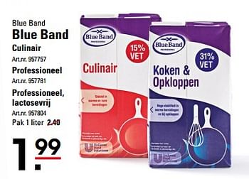 Aanbiedingen Blue band blue band culinair - Blue Band - Geldig van 16/11/2017 tot 04/12/2017 bij Sligro