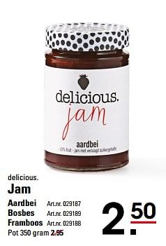 Aanbiedingen Delicious. jam aardbei - Delicious - Geldig van 16/11/2017 tot 04/12/2017 bij Sligro