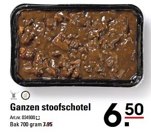 Aanbiedingen Ganzen stoofschotel - Ruig - Geldig van 16/11/2017 tot 04/12/2017 bij Sligro