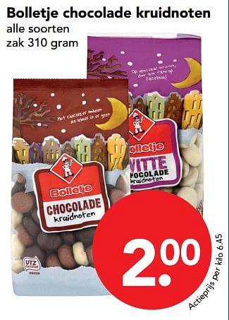 Aanbiedingen Bolletje chocolade kruidnoten - Bolletje - Geldig van 19/11/2017 tot 25/11/2017 bij Deen Supermarkten
