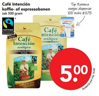 Aanbiedingen Café intención koffie- of espressobonen - CafÃ© IntenciÃ³n - Geldig van 19/11/2017 tot 25/11/2017 bij Deen Supermarkten