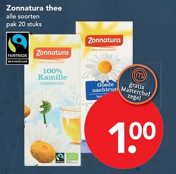 Aanbiedingen Zonnatura thee - Zonnatura - Geldig van 19/11/2017 tot 25/11/2017 bij Deen Supermarkten