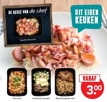 Aanbiedingen Zuurkool met worst - Huismerk deen supermarkt - Geldig van 19/11/2017 tot 25/11/2017 bij Deen Supermarkten