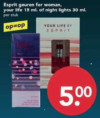 Aanbiedingen Esprit geuren for woman, your life of night lights - Esprit - Geldig van 19/11/2017 tot 25/11/2017 bij Deen Supermarkten