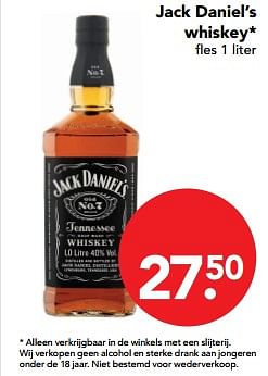 Aanbiedingen Jack daniel`s whiskey - Jack Daniel's - Geldig van 19/11/2017 tot 25/11/2017 bij Deen Supermarkten