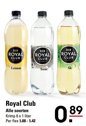 Aanbiedingen Royal club - Royal Club - Geldig van 16/11/2017 tot 04/12/2017 bij Sligro