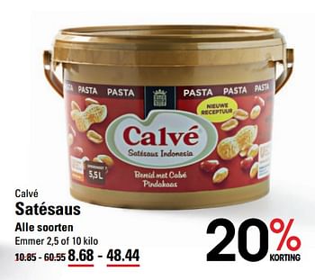 Aanbiedingen Satésaus - Calve - Geldig van 16/11/2017 tot 04/12/2017 bij Sligro