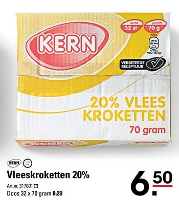 Aanbiedingen Vleeskroketten 20% - Kern - Geldig van 16/11/2017 tot 04/12/2017 bij Sligro