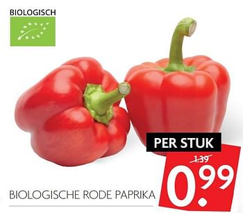 Aanbiedingen Biologische rode paprika - Huismerk - Deka Markt - Geldig van 19/11/2017 tot 25/11/2017 bij Deka Markt