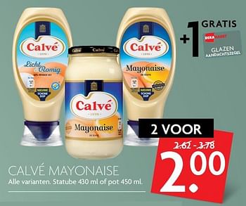 Aanbiedingen Calvé mayonaise - Calve - Geldig van 19/11/2017 tot 25/11/2017 bij Deka Markt