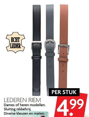 Aanbiedingen Lederen riem - Huismerk - Deka Markt - Geldig van 19/11/2017 tot 25/11/2017 bij Deka Markt