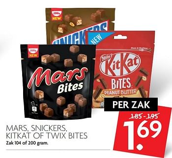 Aanbiedingen Mars, snickers, kitkat of twix bites - Huismerk - Deka Markt - Geldig van 19/11/2017 tot 25/11/2017 bij Deka Markt