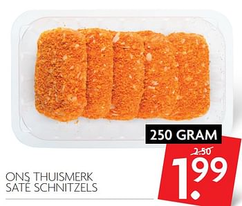 Aanbiedingen Ons thuismerk saté schnitzels - Huismerk - Deka Markt - Geldig van 19/11/2017 tot 25/11/2017 bij Deka Markt