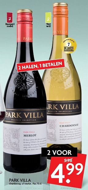 Aanbiedingen Park villa chardonnay of merlot. - Rode wijnen - Geldig van 19/11/2017 tot 25/11/2017 bij Deka Markt