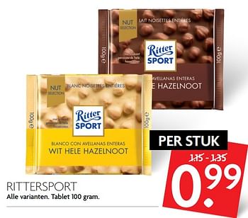 Aanbiedingen Rittersport - Ritter Sport - Geldig van 19/11/2017 tot 25/11/2017 bij Deka Markt