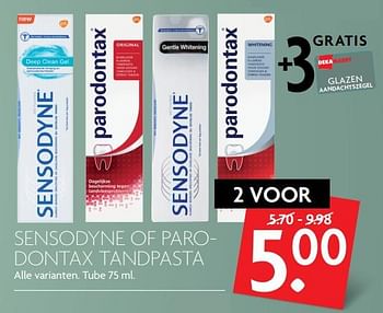 Aanbiedingen Sensodyne of parodontax tandpasta - Huismerk - Deka Markt - Geldig van 19/11/2017 tot 25/11/2017 bij Deka Markt