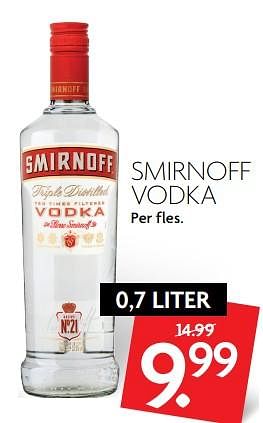 Aanbiedingen Smirnoff vodka - Smirnoff - Geldig van 19/11/2017 tot 25/11/2017 bij Deka Markt