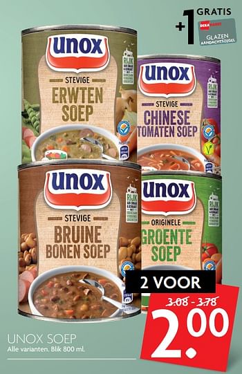 Aanbiedingen Unox soep - Unox - Geldig van 19/11/2017 tot 25/11/2017 bij Deka Markt