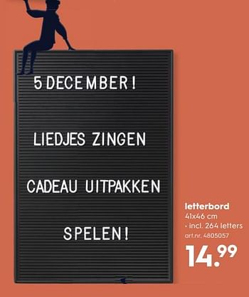 Aanbiedingen Letterbord - Huismerk - Blokker - Geldig van 18/11/2017 tot 05/12/2017 bij Blokker