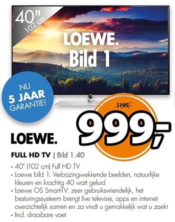 Aanbiedingen Loewe full hd tv bild 1.40 - Loewe - Geldig van 19/11/2017 tot 26/11/2017 bij Expert