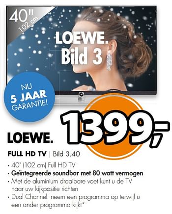 Aanbiedingen Loewe full hd tv bild 3.40 - Loewe - Geldig van 19/11/2017 tot 26/11/2017 bij Expert