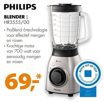Aanbiedingen Philips blender hr3555-00 - Philips - Geldig van 19/11/2017 tot 26/11/2017 bij Expert